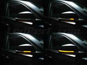 Forskellige trin i lyssekvensen for dynamiske blinklys fra Osram LEDriving® til sidespejle på [modelname]